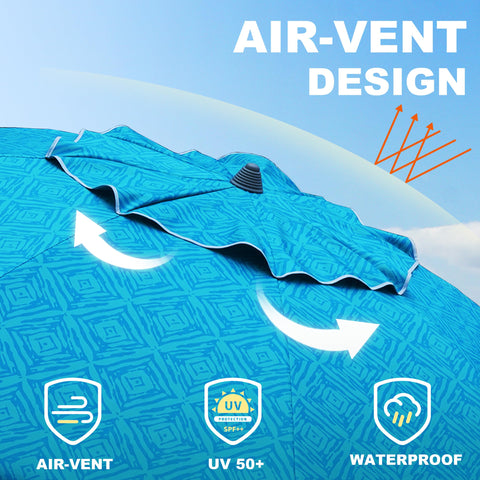 AMMSUN umbrella interior with silver coating for UPF50+ sun protection