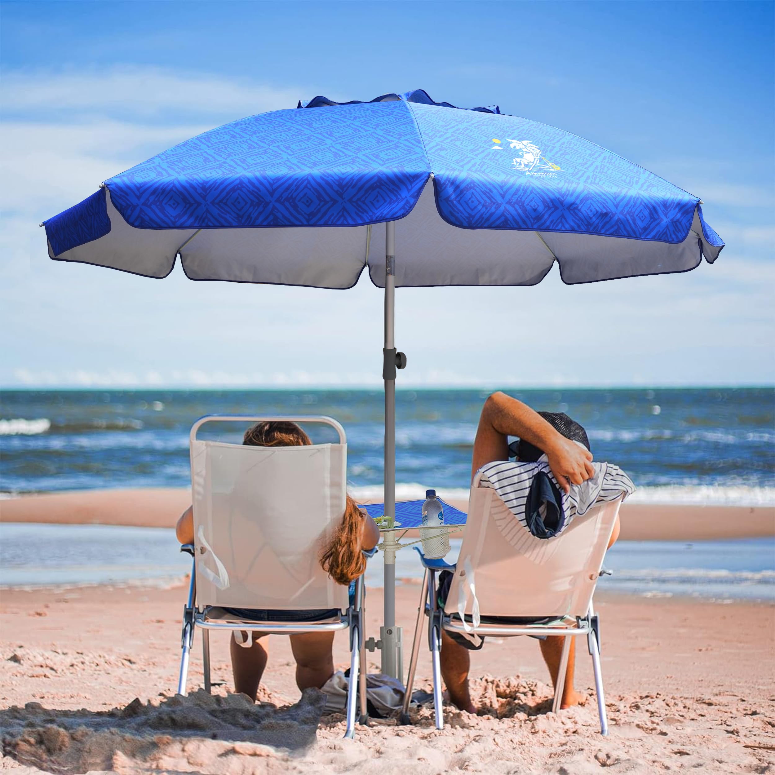 AMMSUN umbrella's silver interior coating enhances shade quality