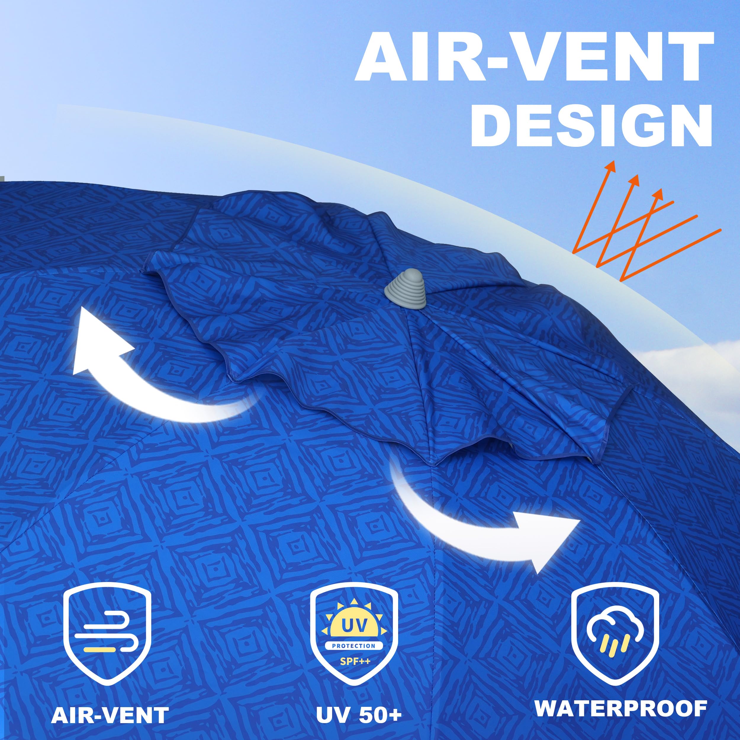 AMMSUN umbrella with UPF50+ protection blocking harsh sun rays