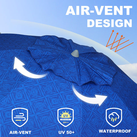 AMMSUN umbrella with UPF50+ protection blocking harsh sun rays