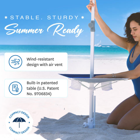 AMMSUN built-in table keeps drinks and snacks within reach.