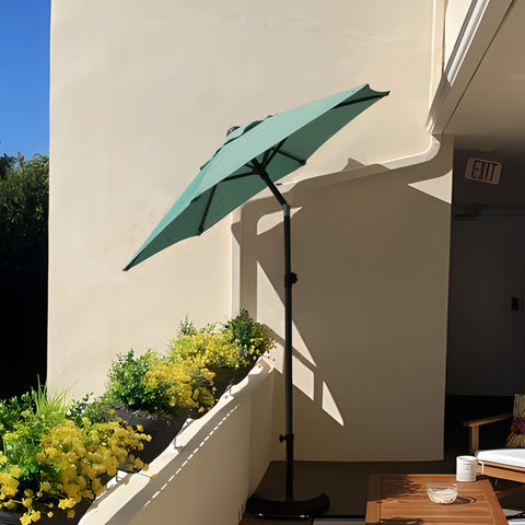 AMMSUN compact patio umbrella fits small balconies and compact spaces.