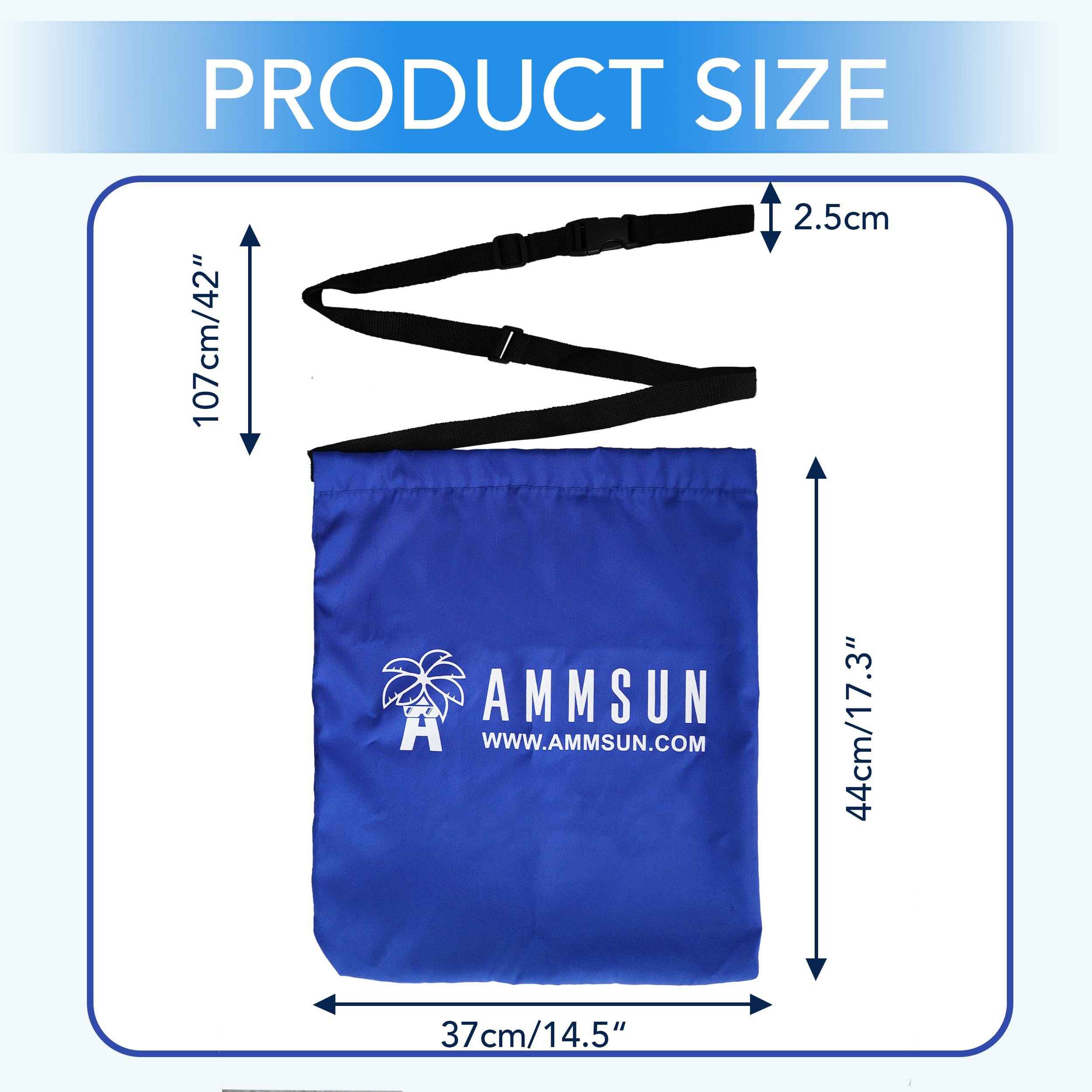 AMMSUN durable polyester fabric withstands rugged beach use.