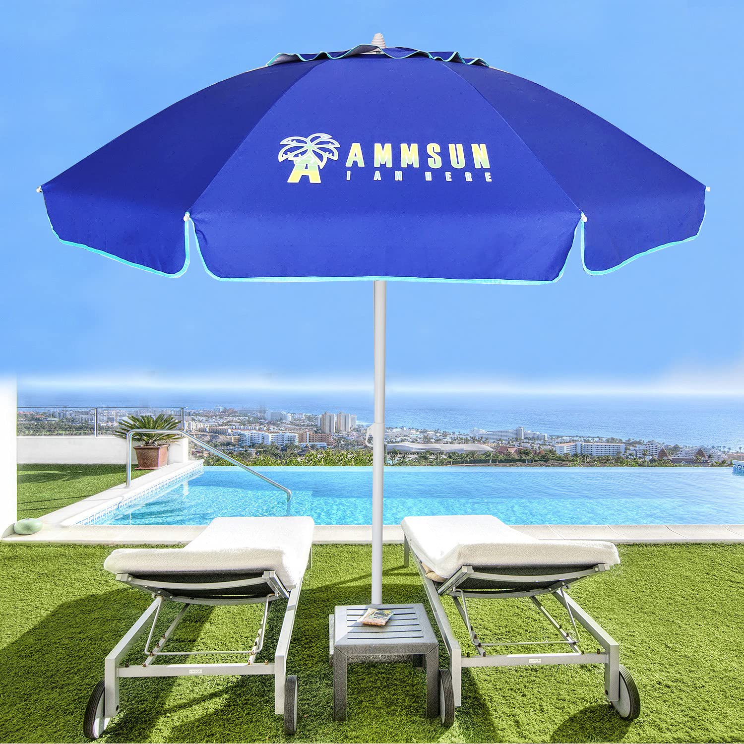 AMMSUN eight-rib canopy provides sturdy shade on windy days