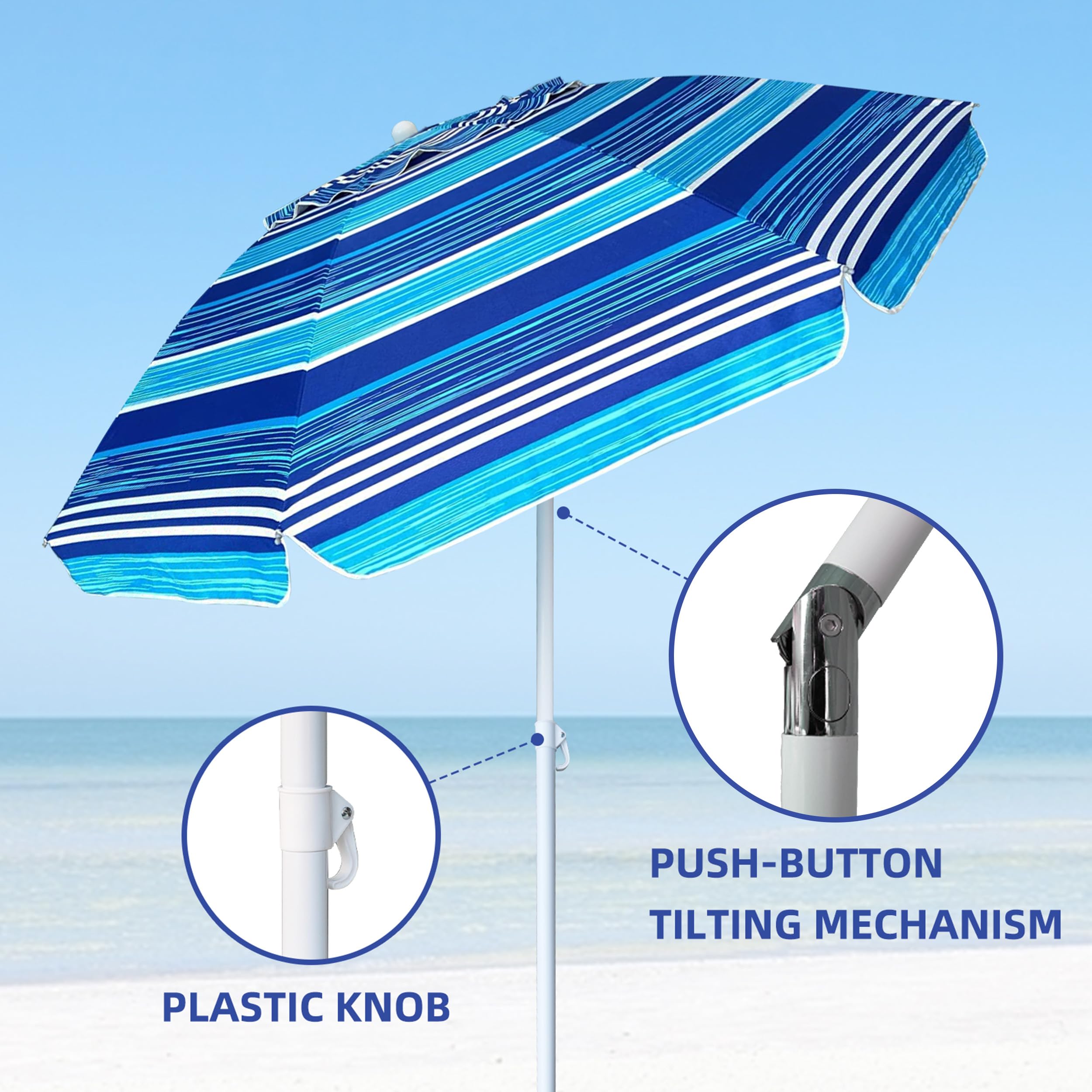 AMMSUN eight-rib canopy delivers sturdy shade on windy days