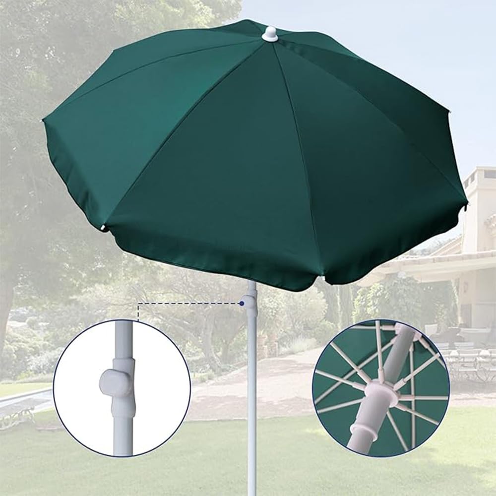 AMMSUN fiberglass ribs and steel pole provide sturdy, rust-resistant support