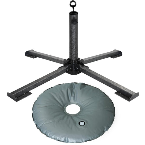 AMMSUN foldable beach umbrella base in iron for stable outdoor setups.