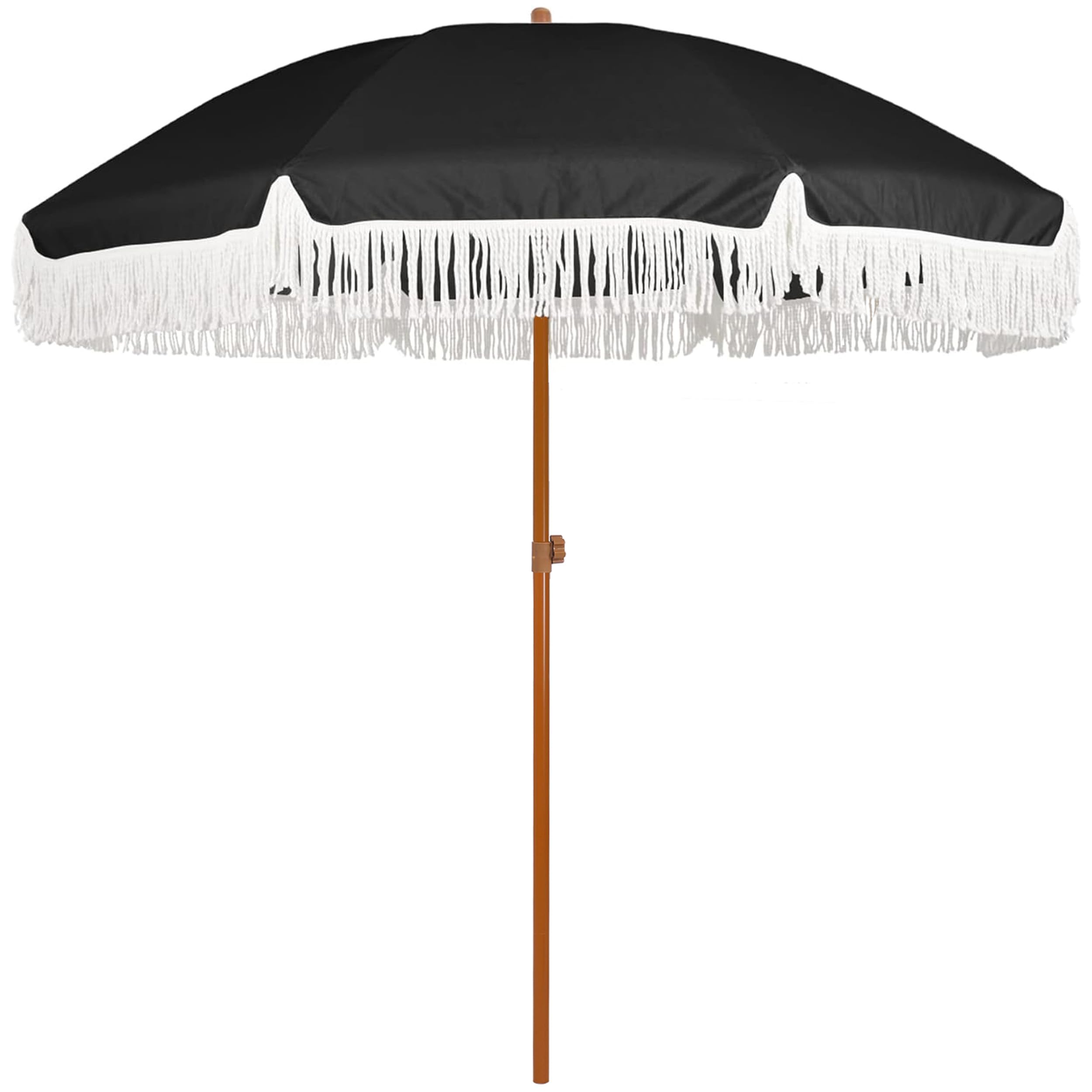 AMMSUN fringe umbrella canopy provides stylish shade for patios and gardens