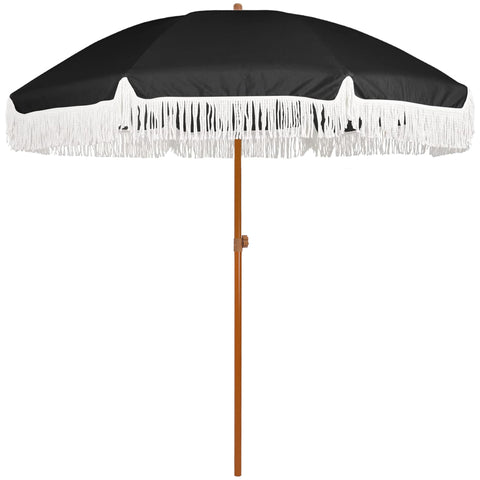 AMMSUN fringe umbrella canopy provides stylish shade for patios and gardens