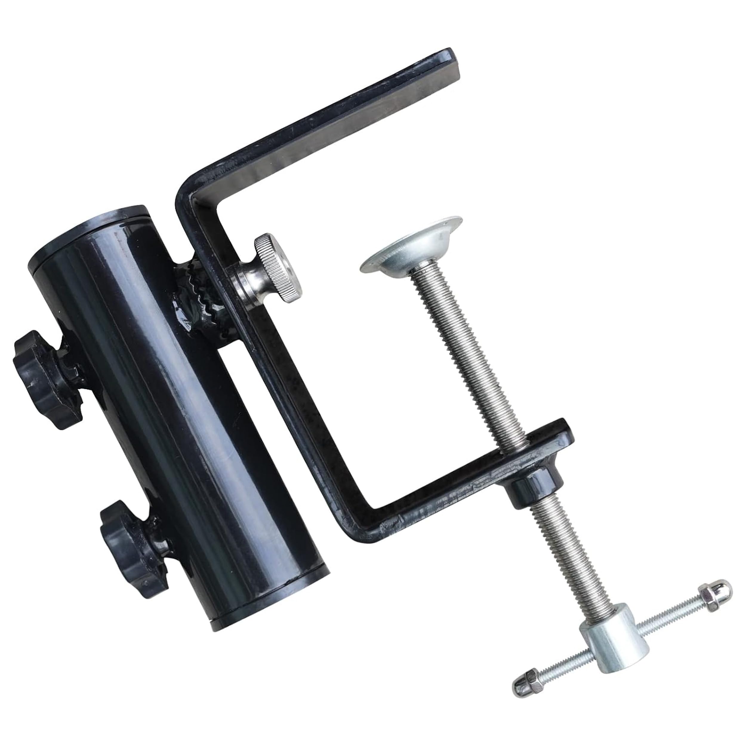 AMMSUN heavy-duty umbrella clamp attached to a rail for quick shade