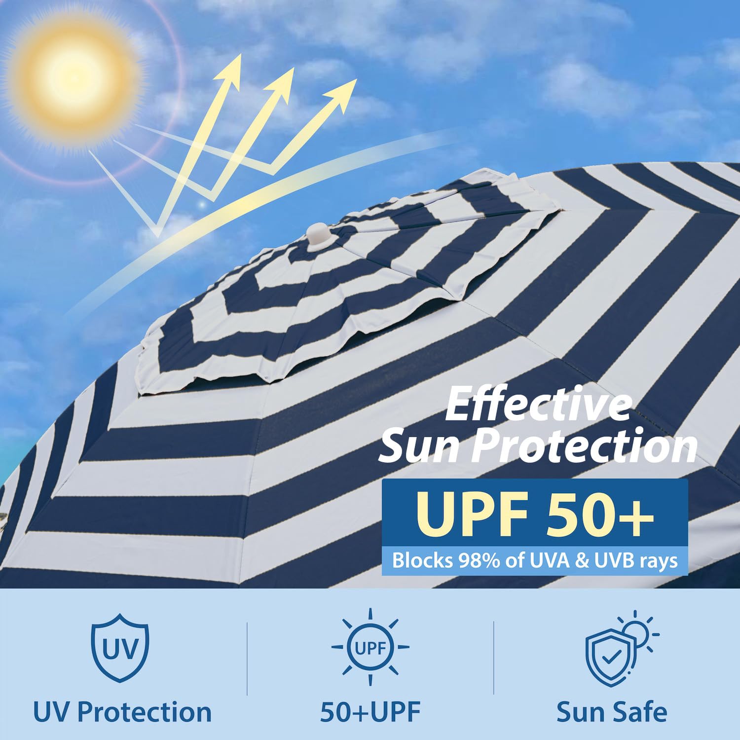 AMMSUN carry bag stores the umbrella for easy travel.
