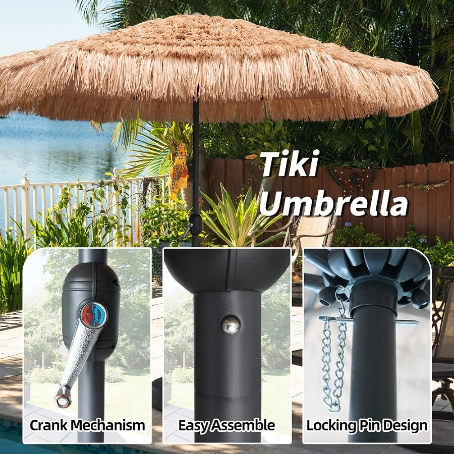AMMSUN outdoor tiki bar and patio setup showcasing tropical shade