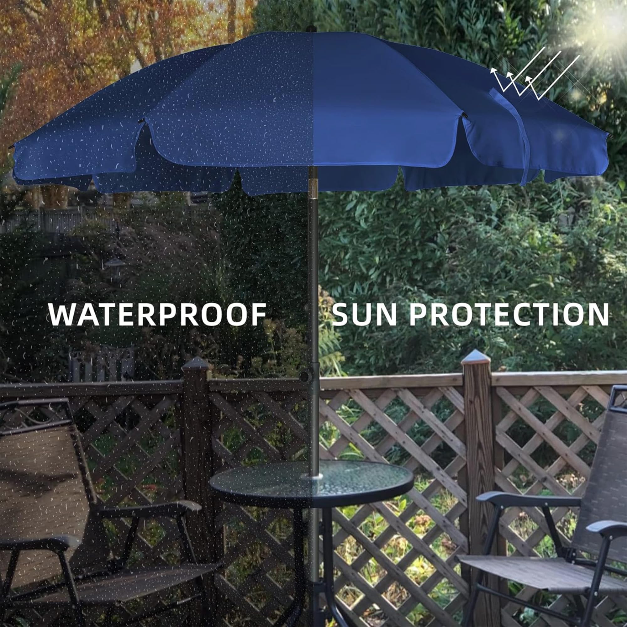 AMMSUN push-button tilt mechanism allows quick shade adjustments for comfort.