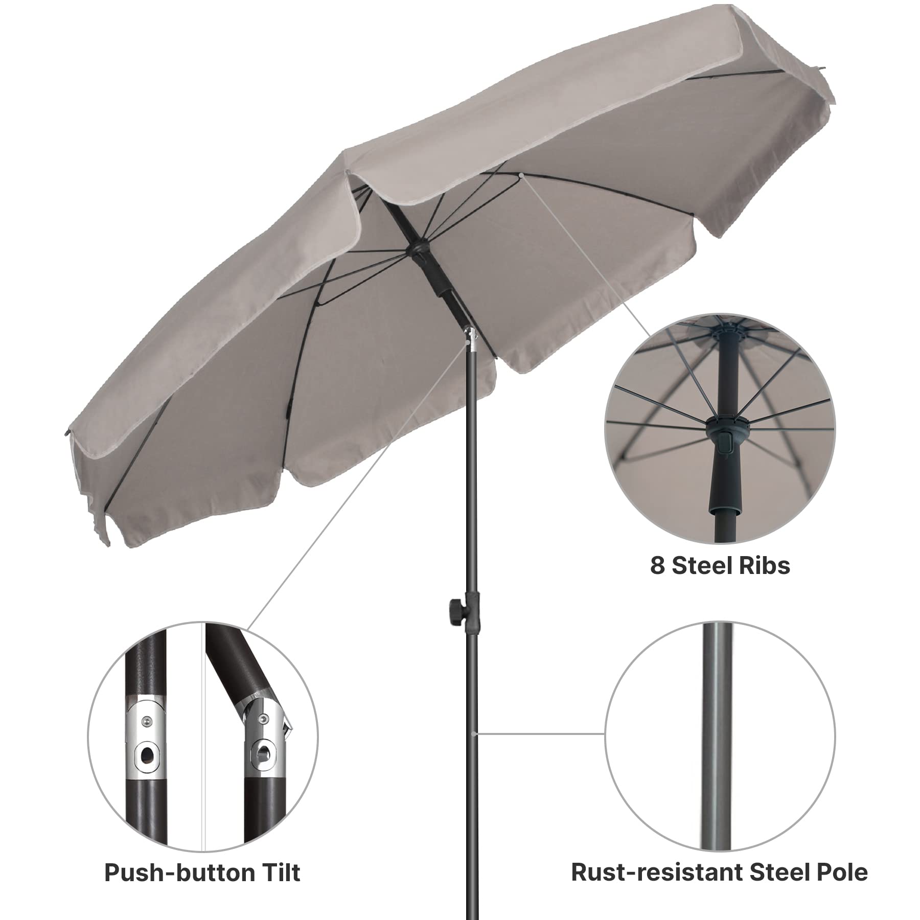 AMMSUN tilt mechanism for flexible shade as sun moves