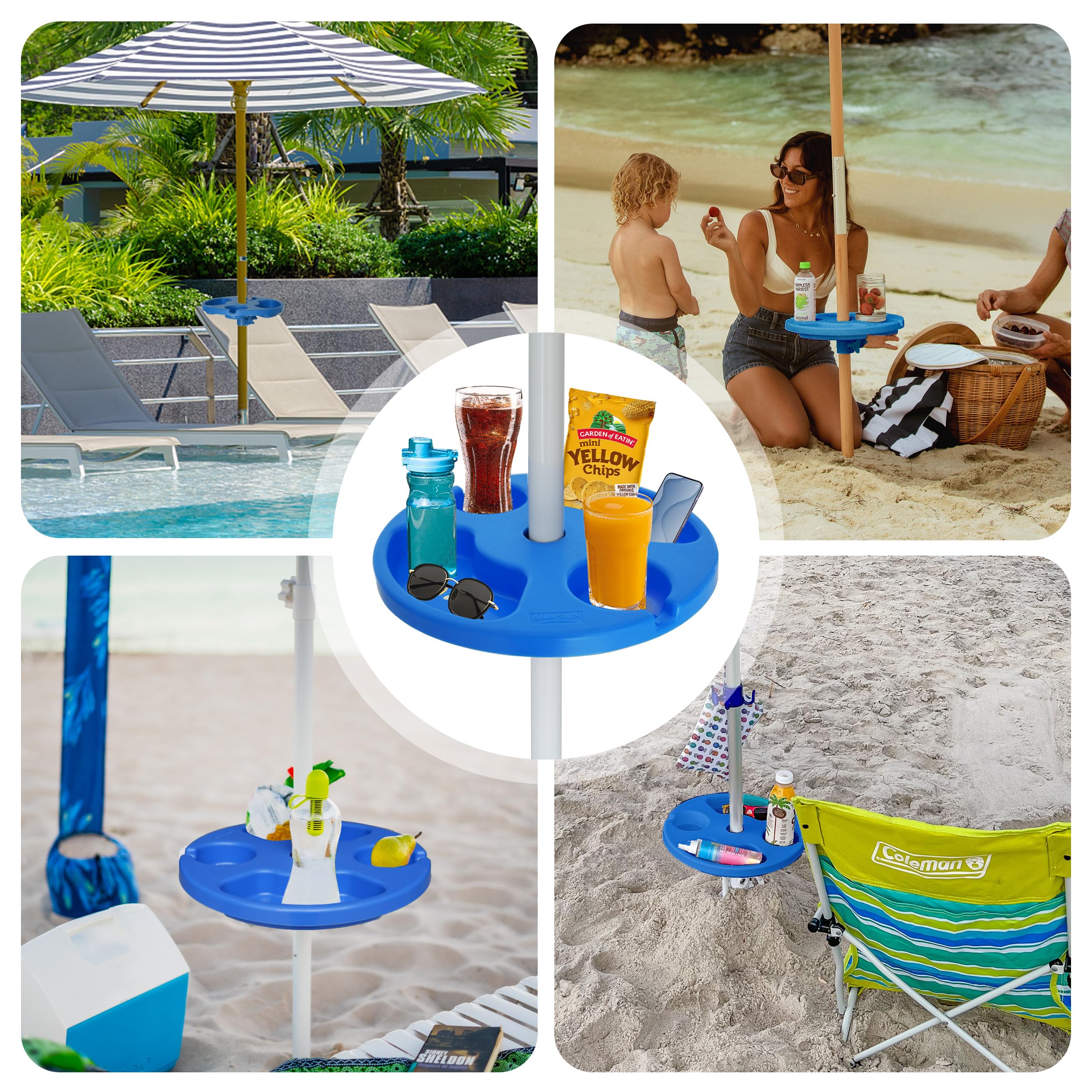 AMMSUN pole adapter-secure fit works with umbrellas from 0.98-1.5 inch diameter.