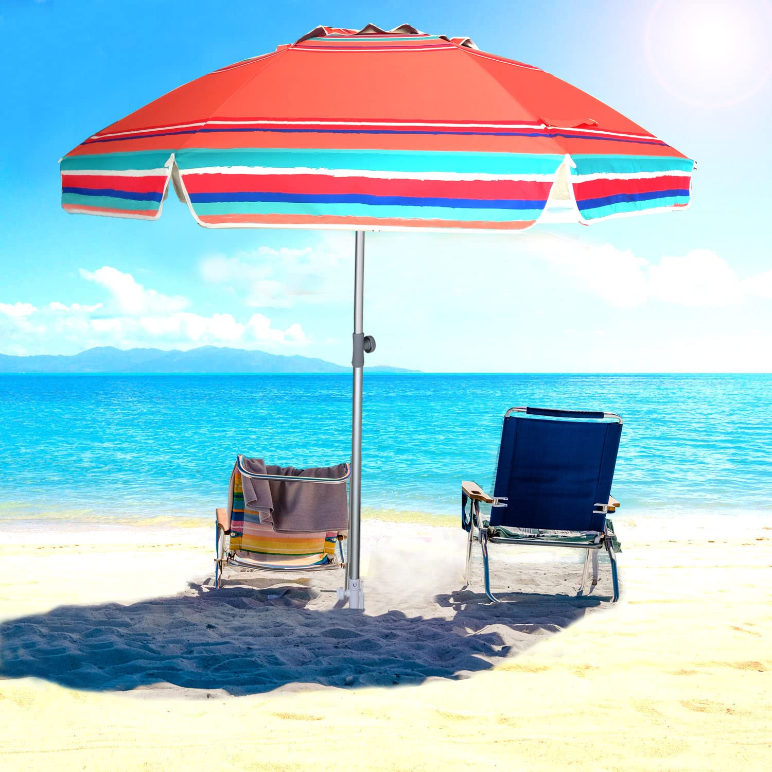 AMMSUN portable carry bag and strap simplify transport to patio, pool, or beach.