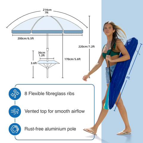AMMSUN carrying bag makes transport easy from pool to patio.