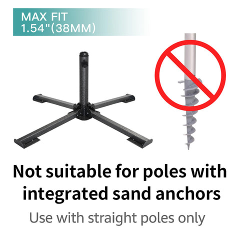 AMMSUN portable patio umbrella base holder supports multiple pole sizes with easy adjustment.