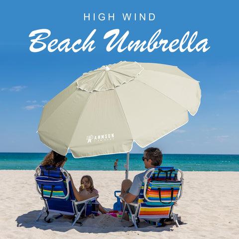AMMSUN push-button tilt design for quick shade adjustments along the beach or poolside.