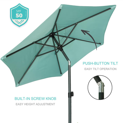 AMMSUN umbrella push-button tilt demonstrates easy sun tracking and shade adjustment.