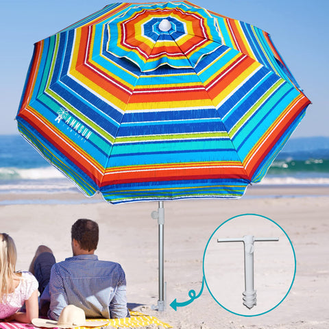 AMMSUN removable sand anchor for easy, sturdy setup in sand or dirt.