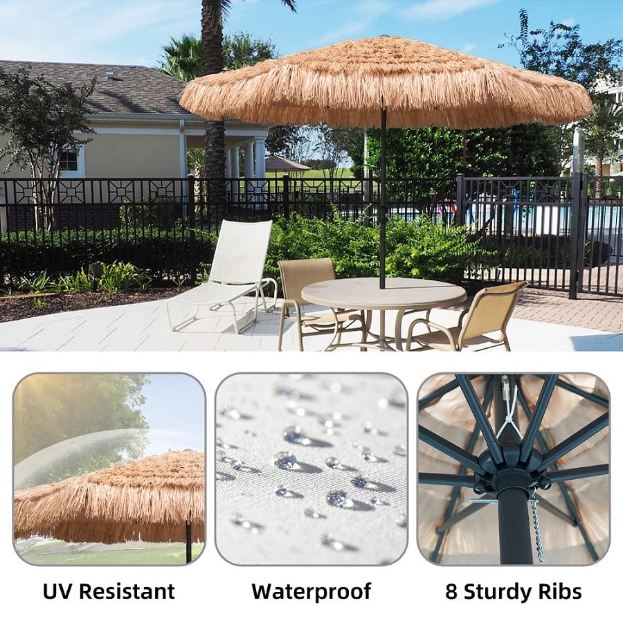 AMMSUN rustproof steel pole and eight ribs provide durable support