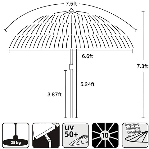 AMMSUN rustproof steel poles with fiberglass ribs ensure durable outdoor setup