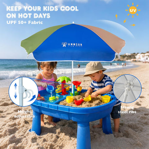 AMMSUN UV coated fabric on Seaside Beach Umbrella blocks sun rays