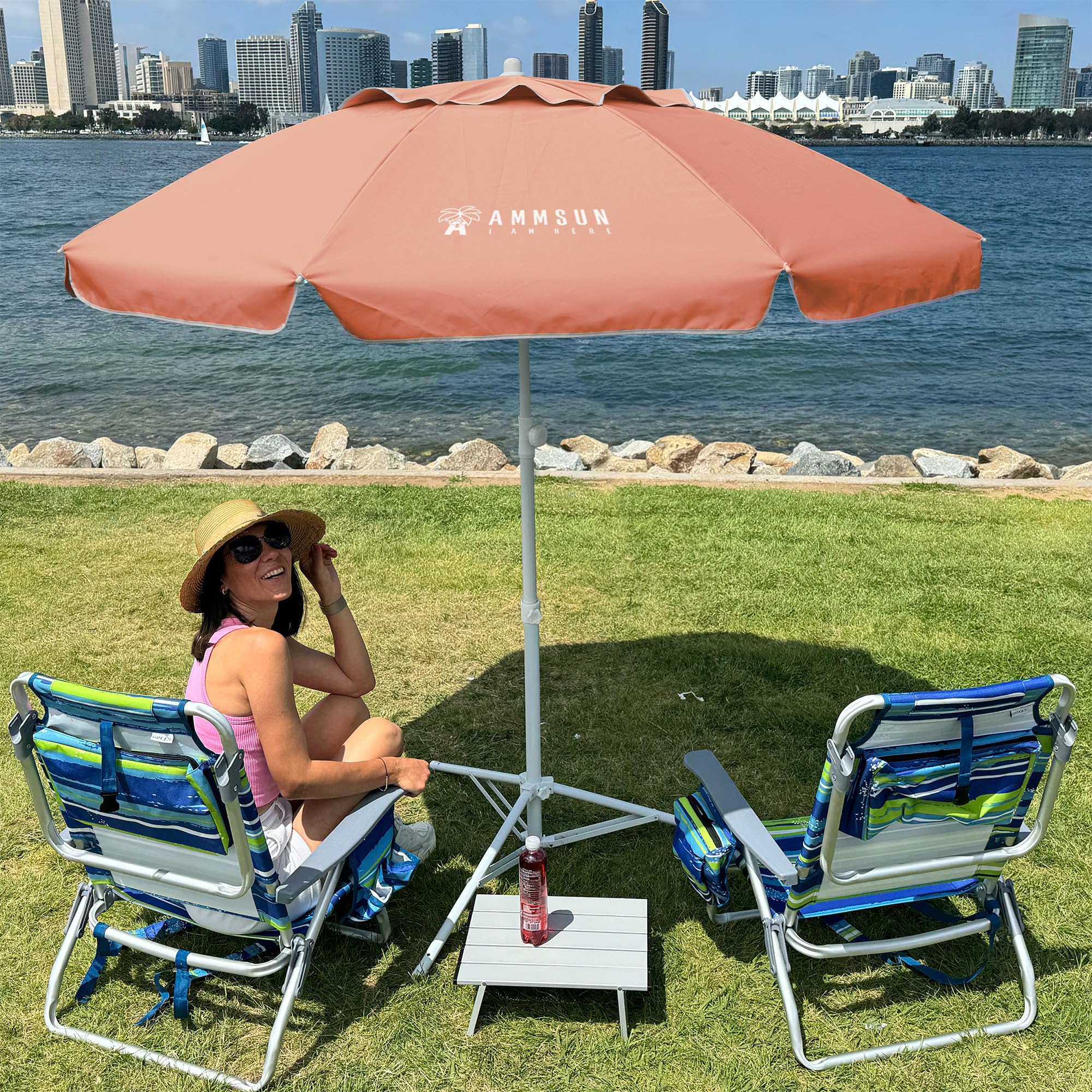 AMMSUN Shade Umbrella base stand provides stable support for outdoor setups