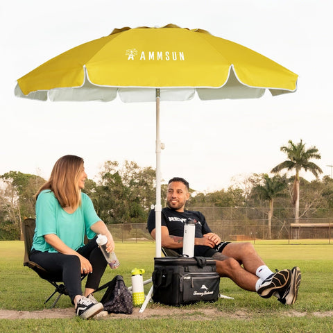 AMMSUN Shade Umbrella portable carry bag makes transport to games easy.
