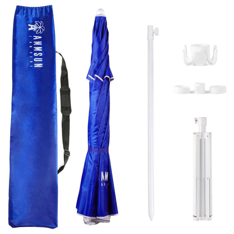 AMMSUN Shade Umbrella package includes stand, pole, and accessories.