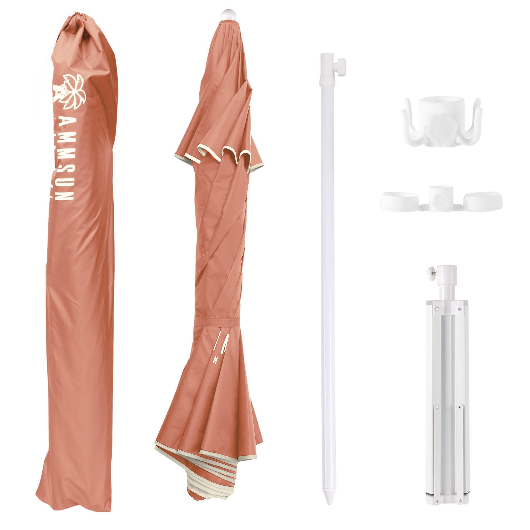 AMMSUN Shade Umbrella ground stakes secure shade on uneven surfaces