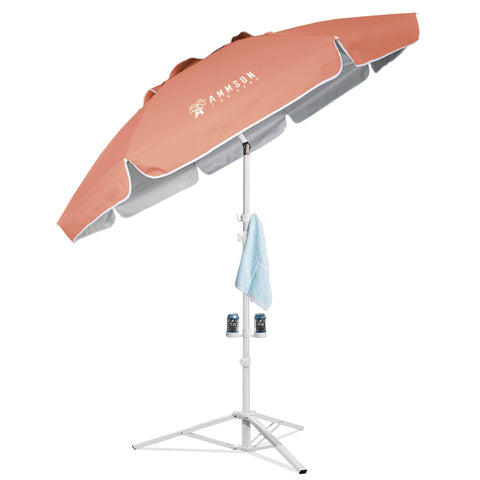 AMMSUN Shade Umbrella top blocks sun with silver interior for cooler shade