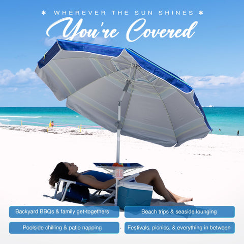 AMMSUN silver-coated fabric enhances UV protection and cooling shade.