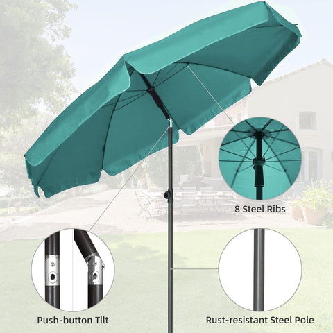AMMSUN umbrella steel pole and ribs show sturdy outdoor structure
