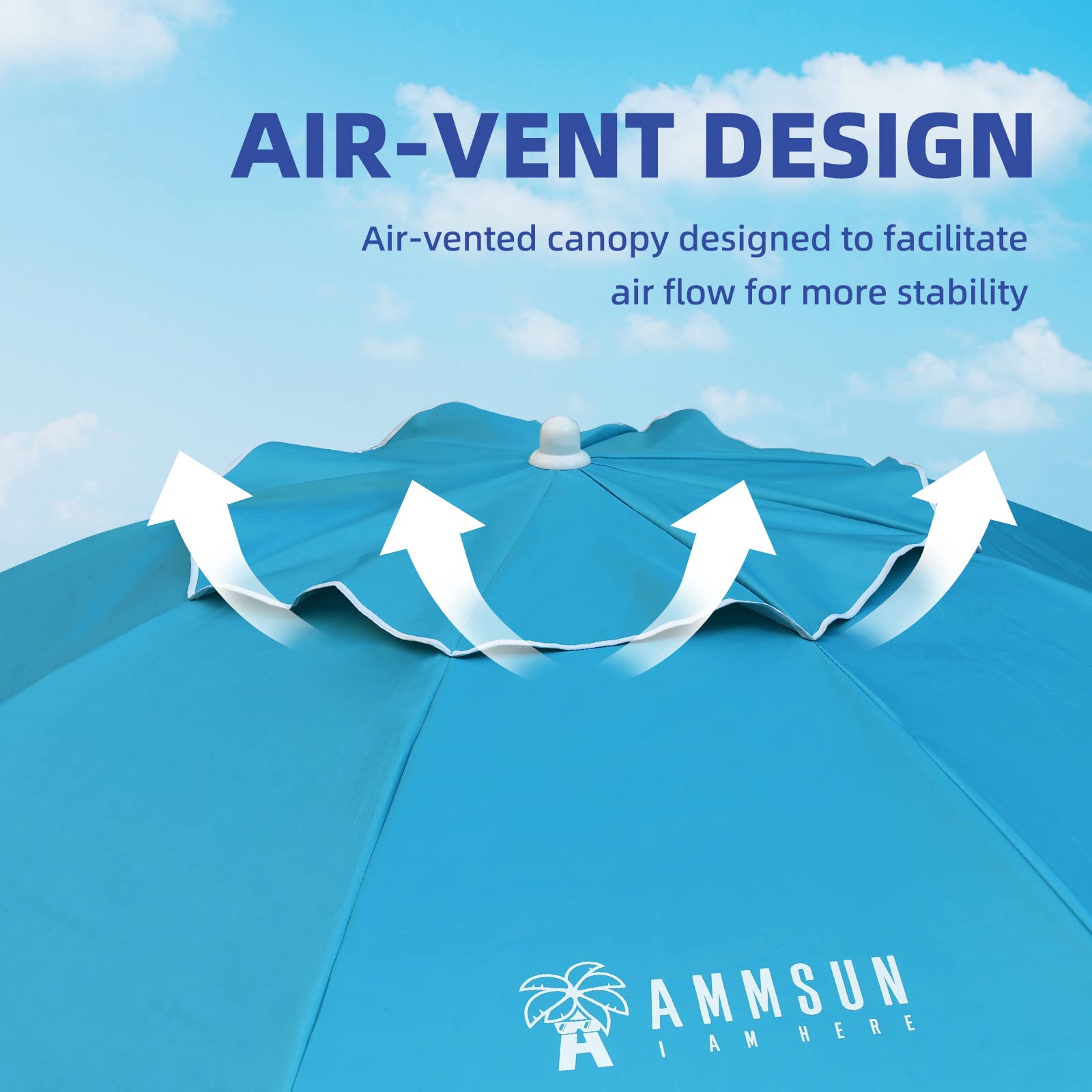 AMMSUN sturdy steel pole 1.26 inches for lasting outdoor shade.