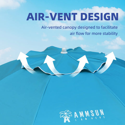AMMSUN sturdy steel pole 1.26 inches for lasting outdoor shade.