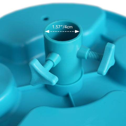 AMMSUN teal table tray in a carrying bag for portability.