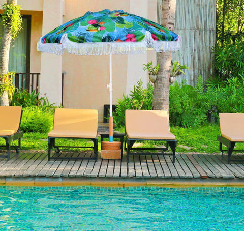 AMMSUN tropical-pattern canopy adds style while delivering shade.