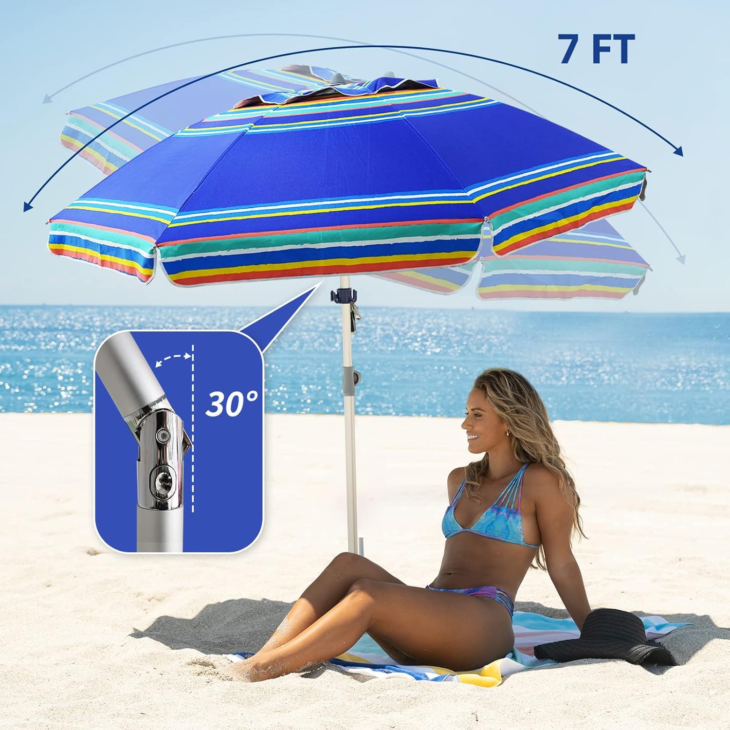 AMMSUN two-way tilt design lets you adjust shade without moving