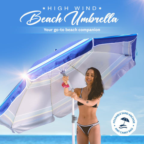 AMMSUN umbrella with two-way tilt adjusts shade from sun angles.