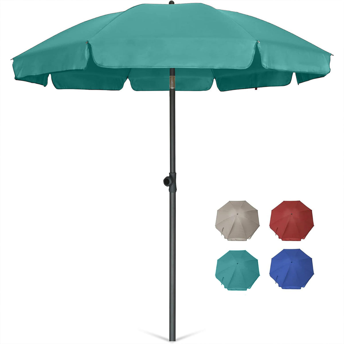 AMMSUN 6.5ft turquoise patio umbrella shaded area on balcony or backyard