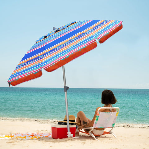 AMMSUN umbrella with aluminum pole remains sturdy under windy conditions.