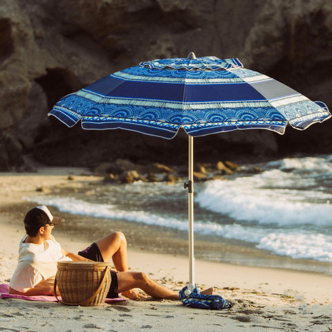 AMMSUN umbrella with aluminum pole and fiberglass ribs for durability