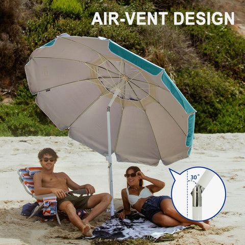 AMMSUN sturdy anchoring system prevents tipping on sand