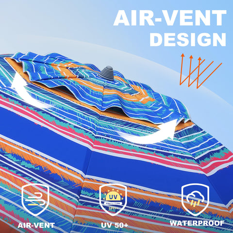 AMMSUN fiberglass ribs add durability for longer outdoor protection.