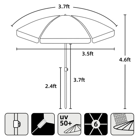 AMMSUN umbrella-fit-picnic-table ensures the right shade at small tables