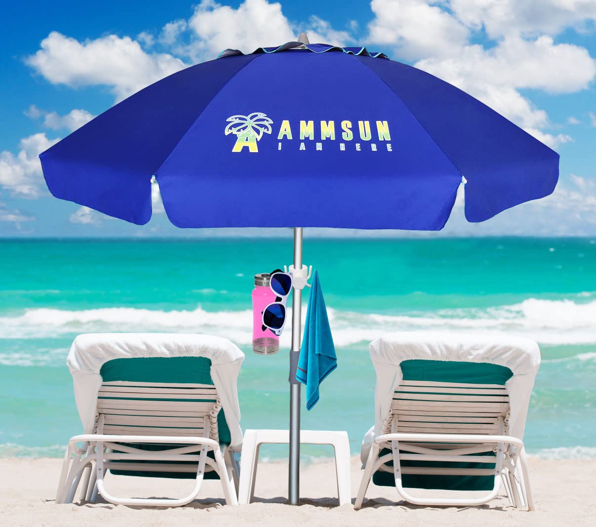 AMMSUN beach hook keeps sunglasses, cameras safe and dry.