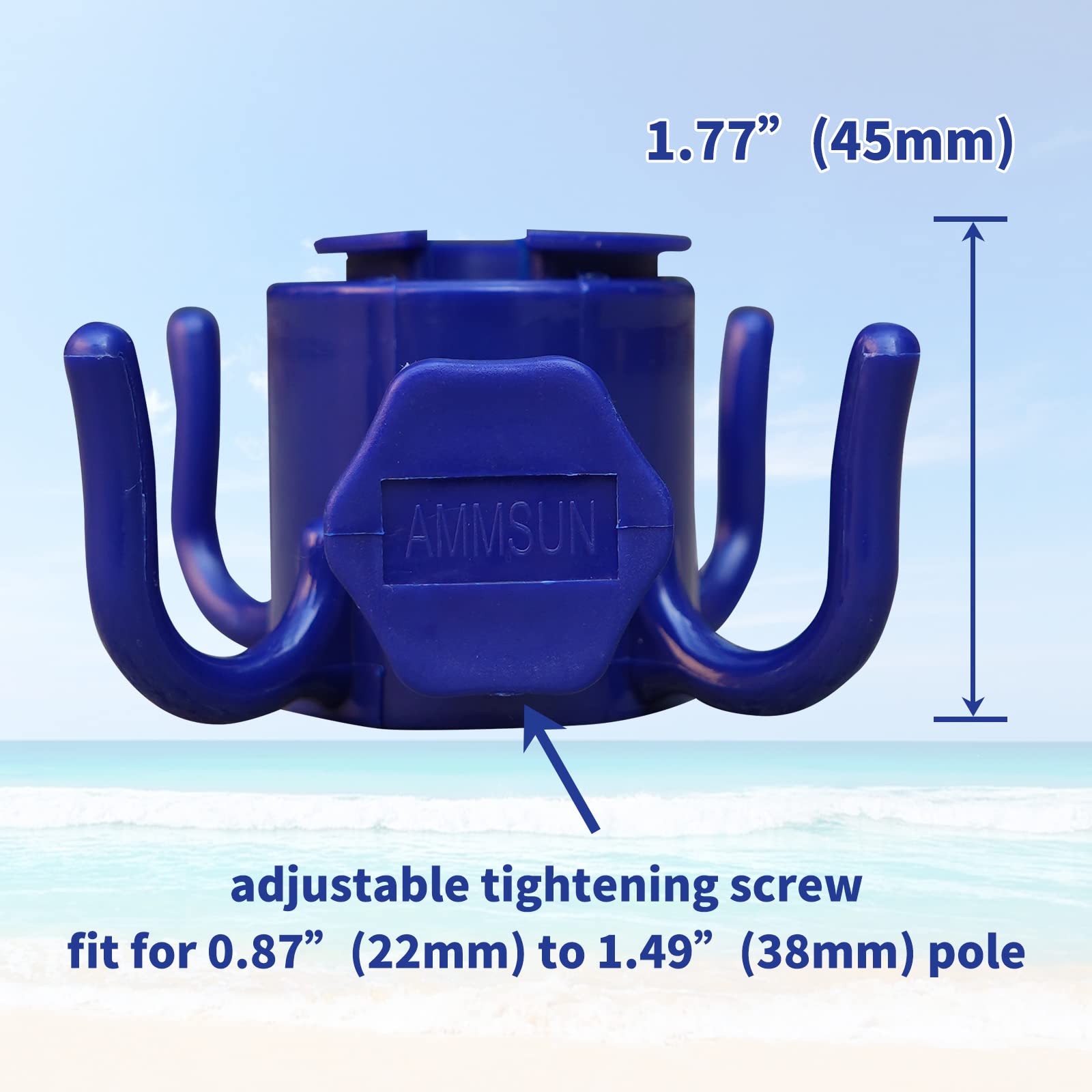 AMMSUN ultralight hook is portable for beach trips.