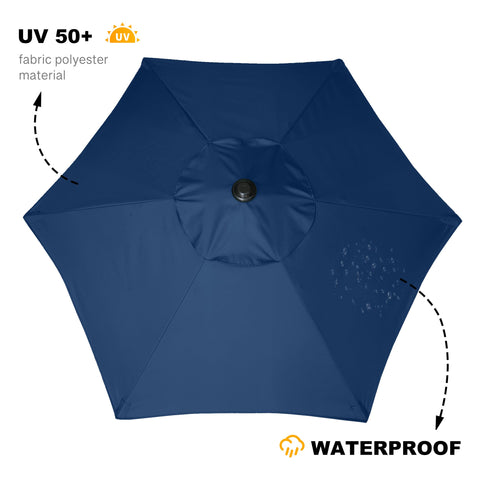 AMMSUN steel-pole umbrella with six ribs offers sturdy shade.